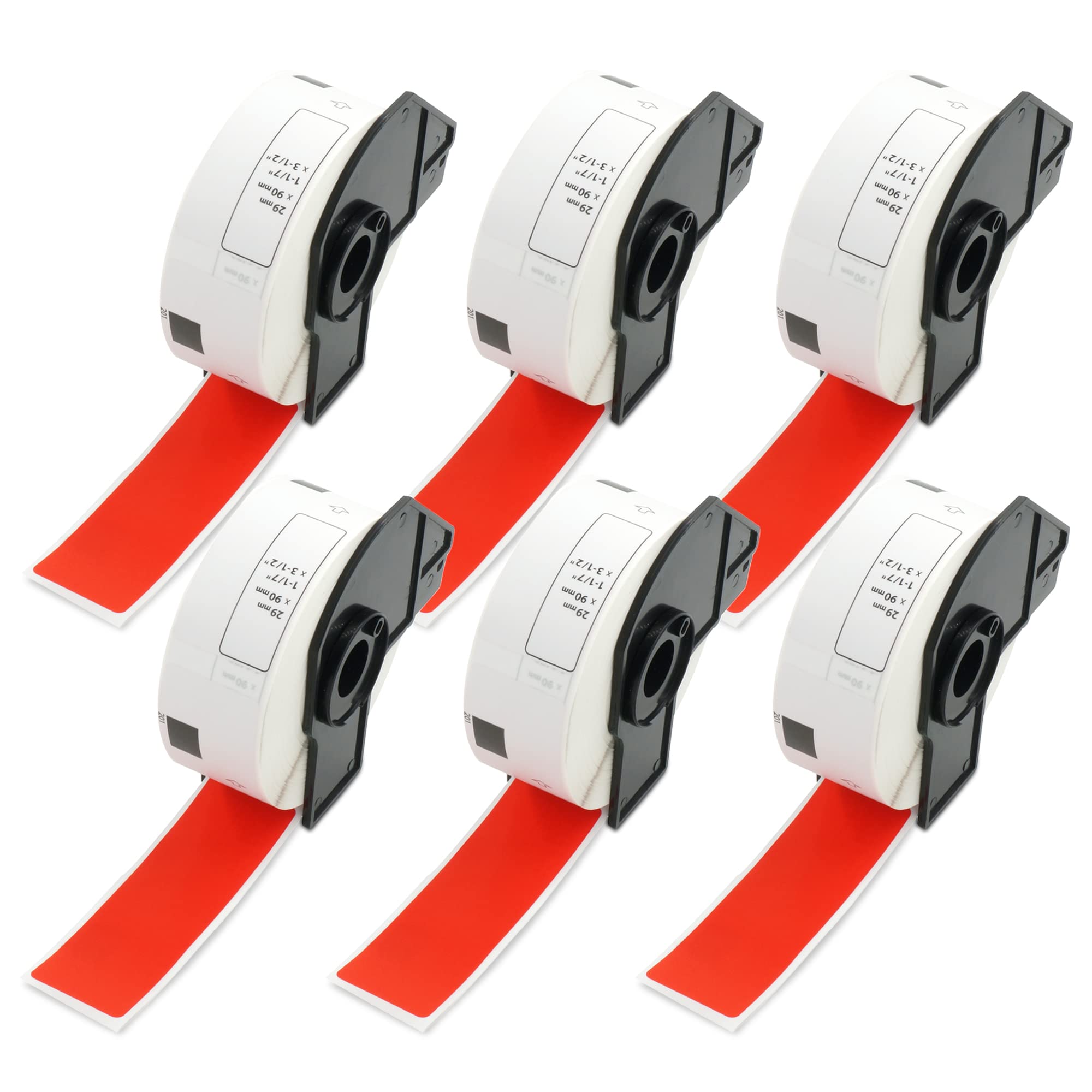 BETCKEY, 2400 Red Labels Replacement for Brother DK-11201