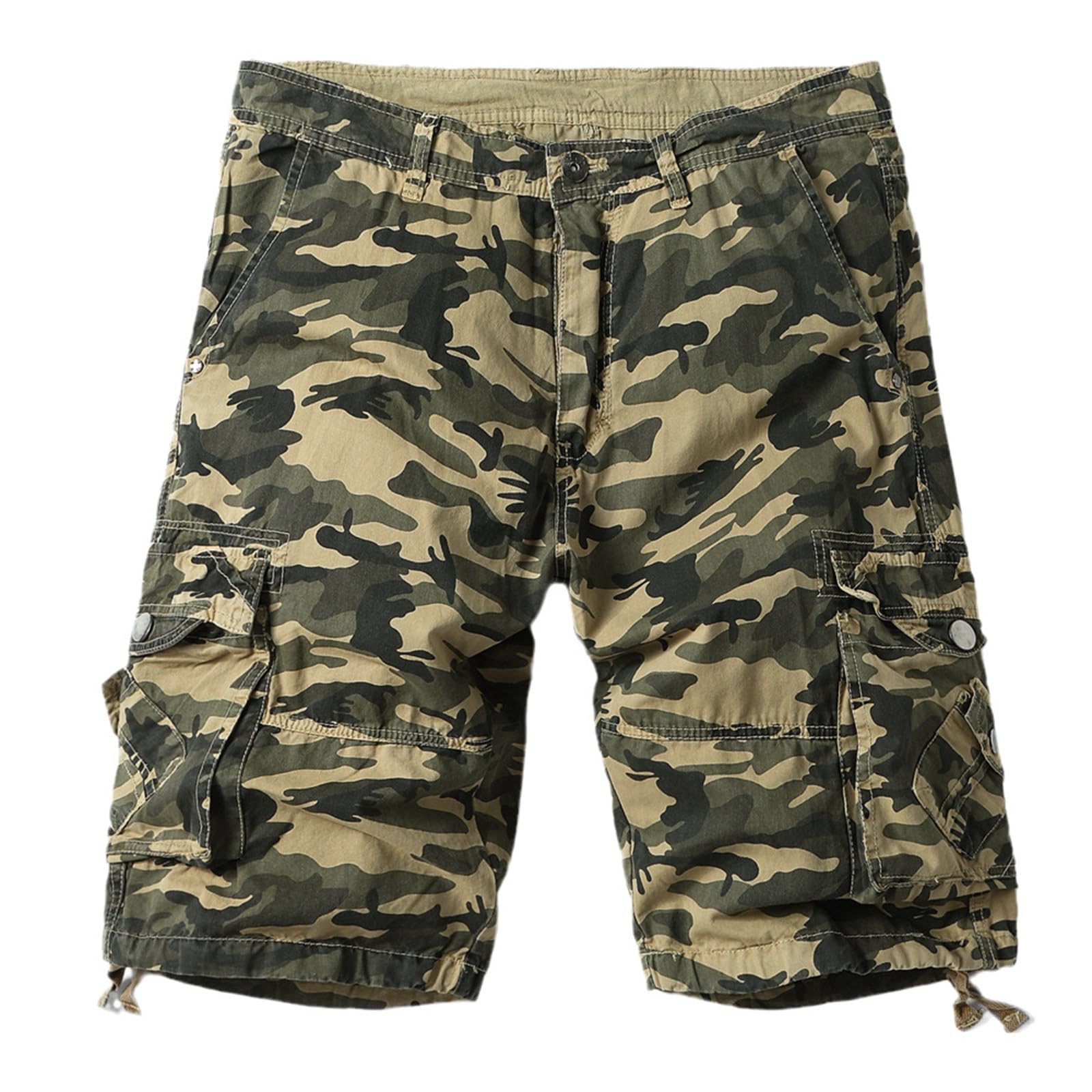 Genérico Pantalones Cortos Hombre Verano 3/4 Pantalón Corto Cargo para Hombre Algodón Bermudas Casual Cargo Shorts Cintura Elástica Shorts Bermudas Cargo Pantalones Cortos