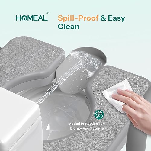 Miniatura 4 de HOMEAL Elevador de asiento de inodoro elevado con asas para personas mayores, 450 libras, silla cómoda 3 en 1 para discapacitados y pacientes con