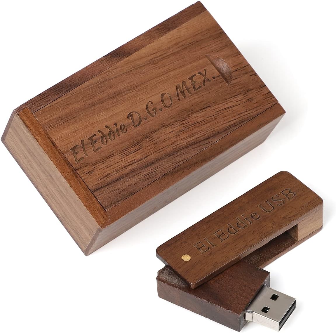 Customized Gift Personalised Engraved USB 2.0 Flash Drive Memroy Stick, Personalised Gift Engraved Wooden USB Flash Drive for Wedding, Graduation, Birthday