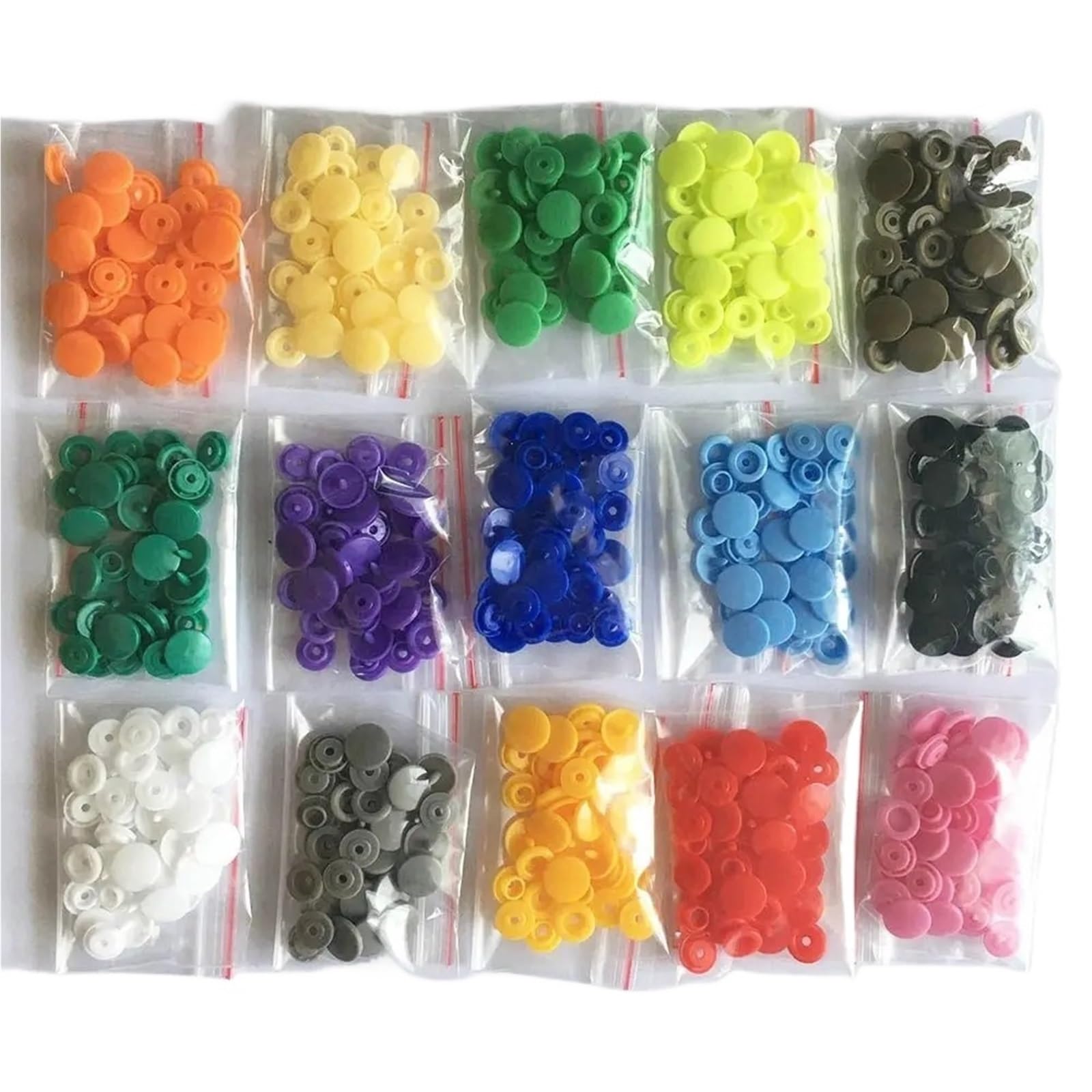 Press Studs Snap 500Sets Round Snaps Buttons for Bib T5 Plastic Press Button Fastener Snap for Clothes Accessories(Pink)