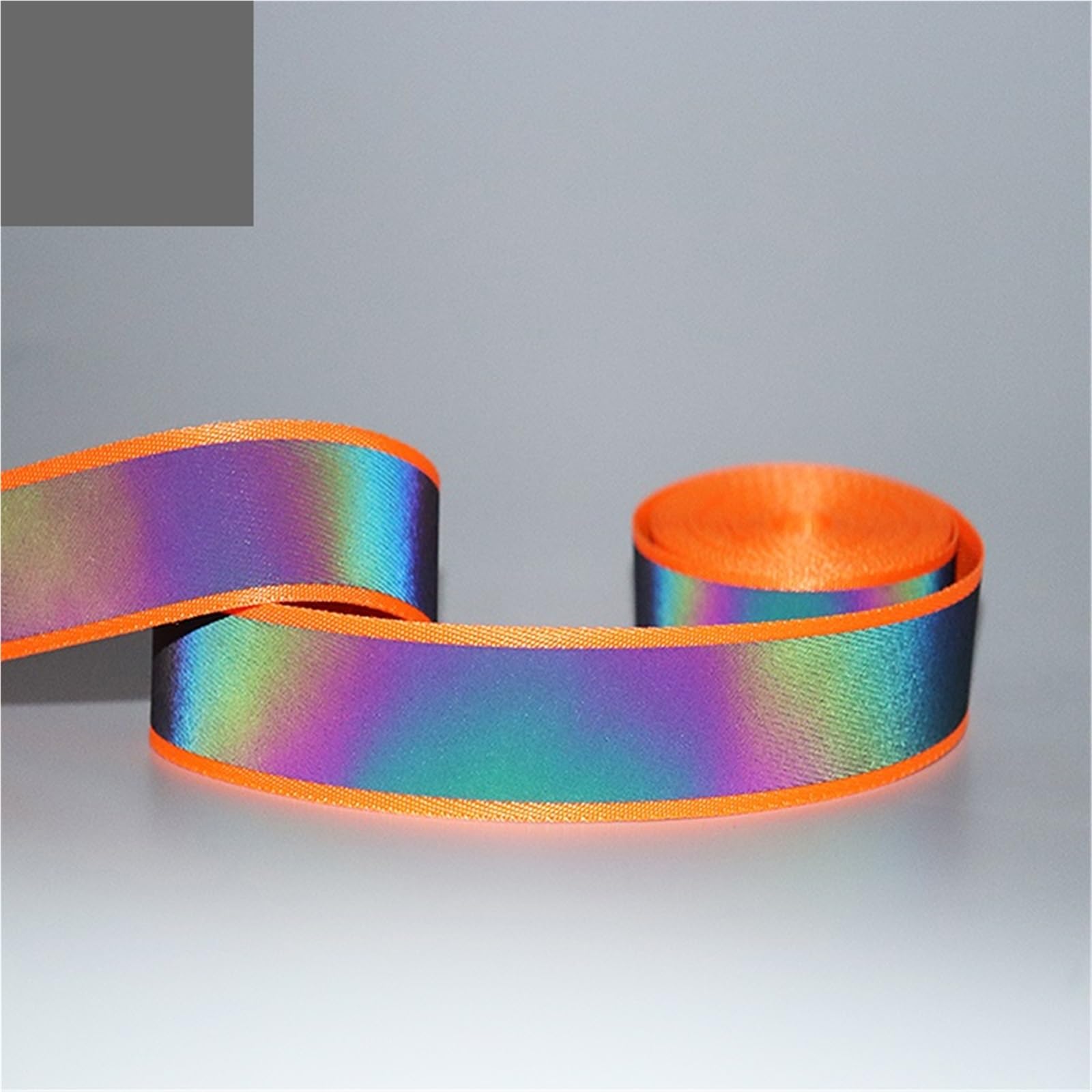 cinta reflectante para ropa, Cinta reflectante arcoíris naranja fluorescente de 2,5 x 2 cm x (5-43) m(2.5x2cmx43.0meters)