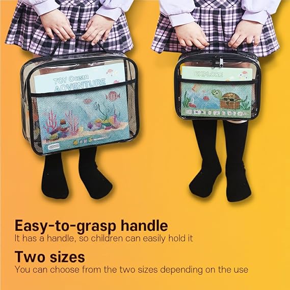Toy Storage Organizer Clear 4 Pack Building Bricks Blocks Bag with Zipper