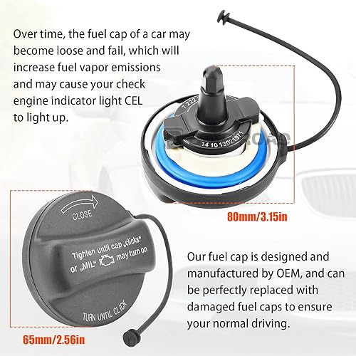 Miniatura 7 de Tapa de depósito de llenado de gas combustible 16117222391 compatible con BMW MINI 128i 320i 325i 328i 328xi 330i 330xi 335i 525i 528i 530i 535i
