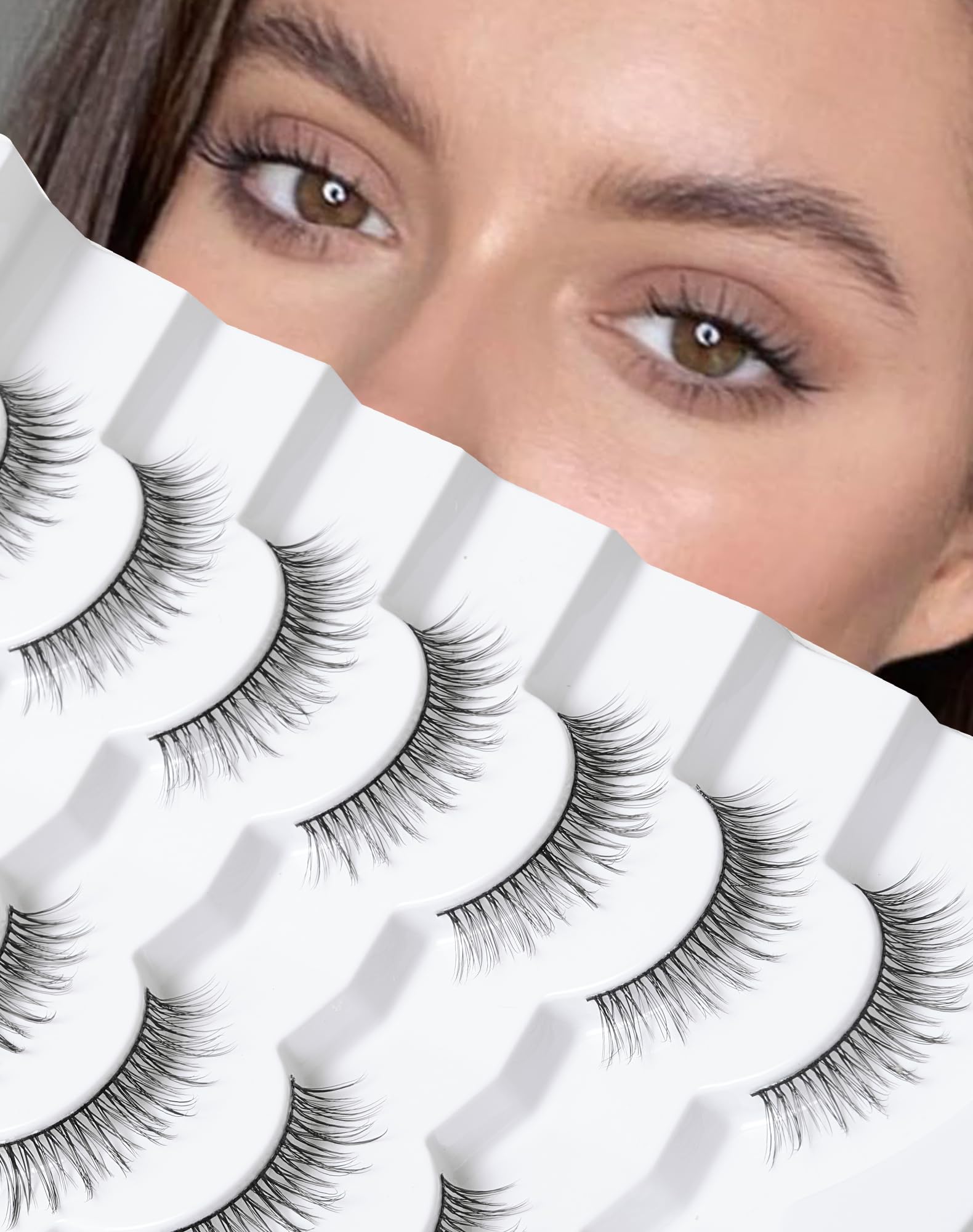 Lash natural wispy eyelashes, Frihappy false eyelashes, Wispy Strips, Faux Mink Lashes, black band lashes, 7 pairs, Frihappy 2024 lashes #Anahid