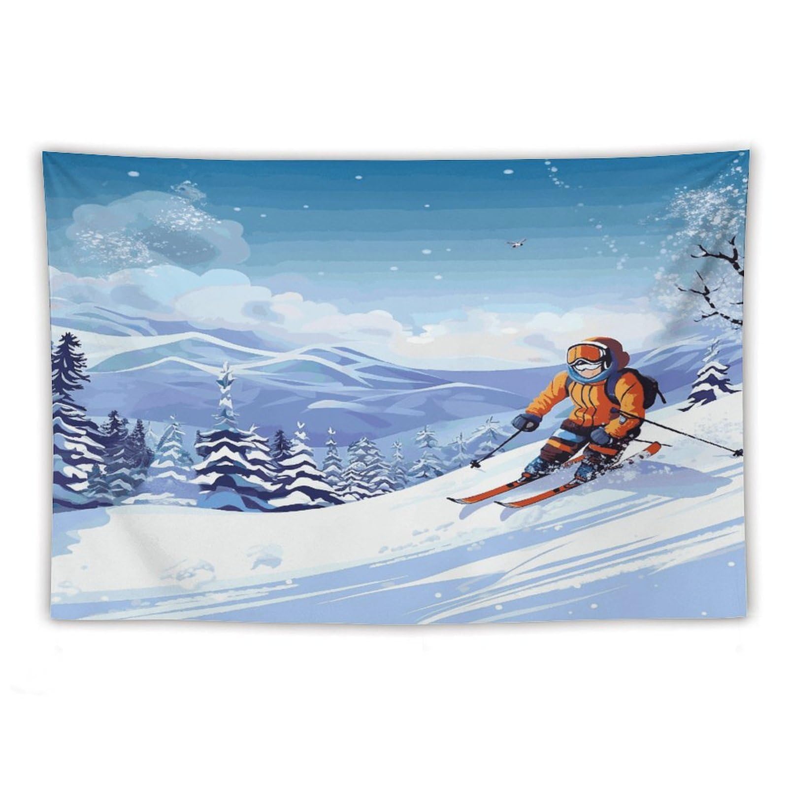 LDGSUPH Winter Skiing Tapestry Wall Hanging Decor Anti-fading Aesthetic Wall Tapestries Fashion Wall Blanket Decor Modern Wall Art Tapestry for Bedroom Home Decor 40"x60"