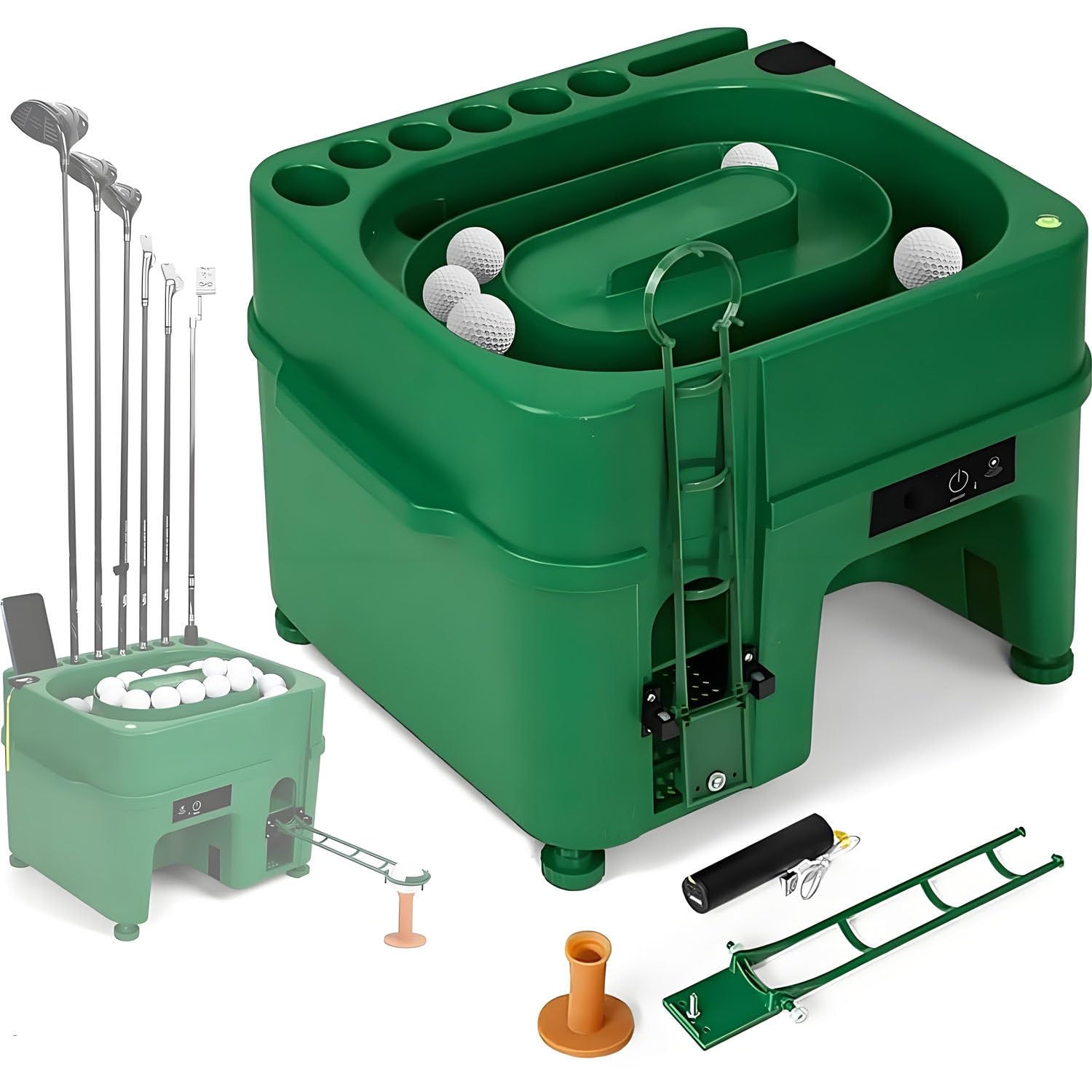 AiODiO Automatic Golf Tee Machine with 6 Holders, Holds 40 Balls