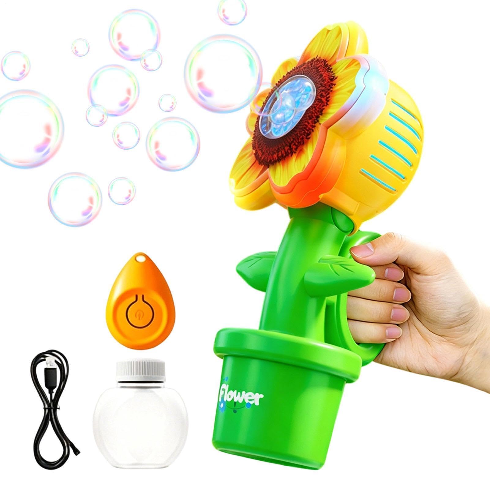 Machine à bulles automatique USB rechargeable à télécommande et projecteurs intégrés - 8