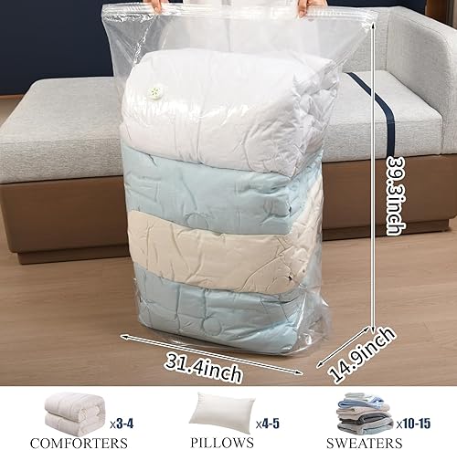 Miniatura 4 de Paquete de 10 bolsas de almacenamiento al vacío en forma de cubo, cubo jumbo (31.4 x 39.3 x 14.9 pulgadas), bolsas de sellado al vacío extragrandes