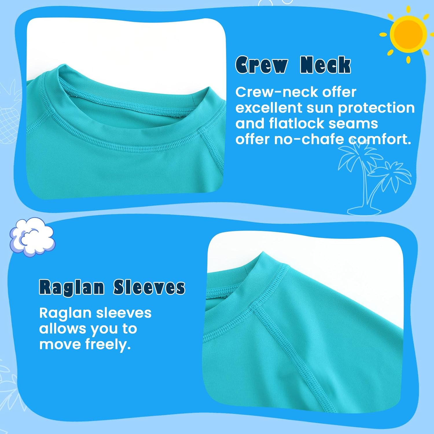 HODOSPORTS Boys UPF 50+ Rash Guard Swim Shirts Short Long Sleeve Quick Dry UV Protection Sun Shirt - Image 6