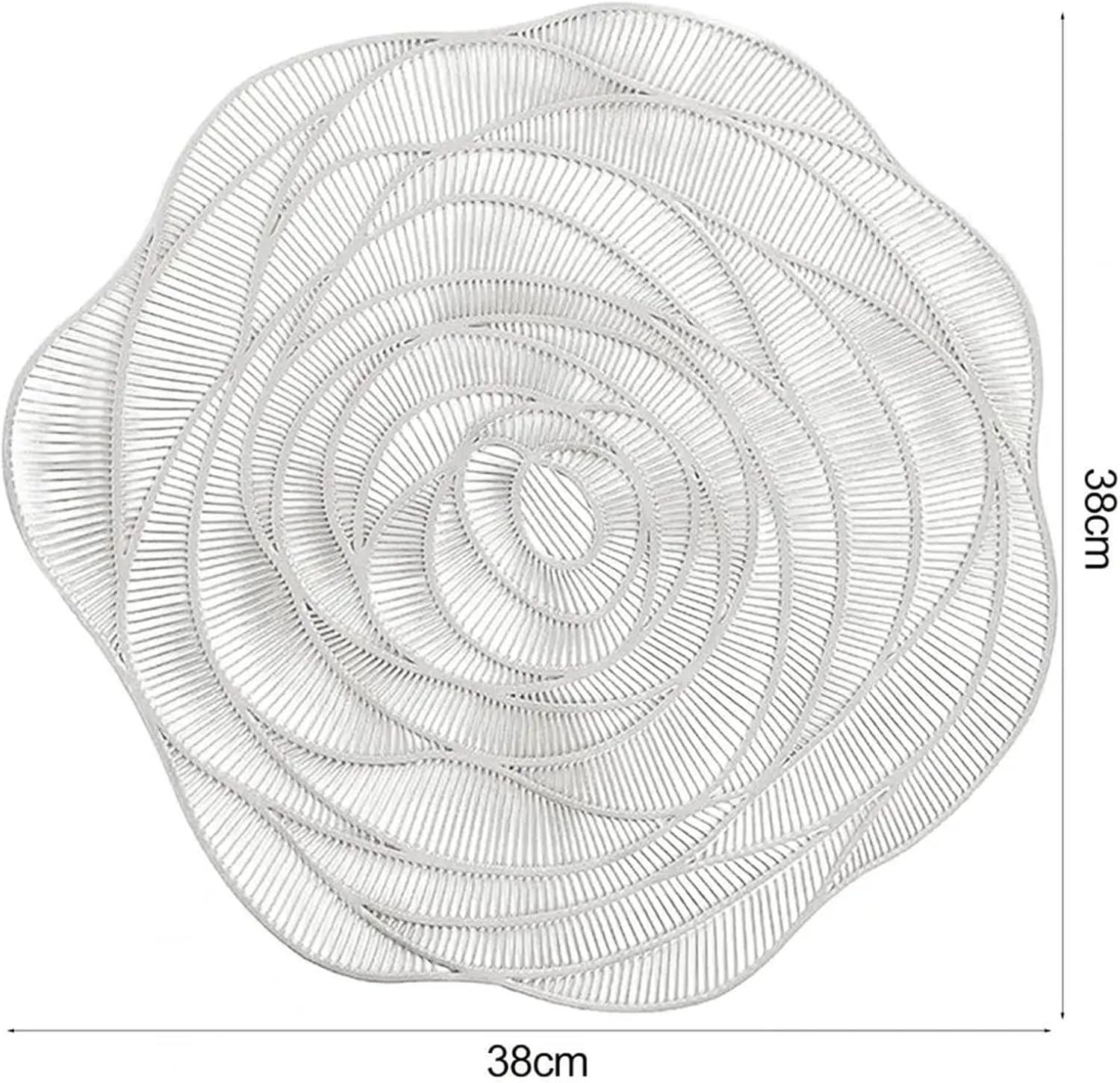 Placemat Round Rose Design Clear Texture Table Mat Heat- Non-Slip Easy to Clean Insulation Coaster Pad(Rose Gold)