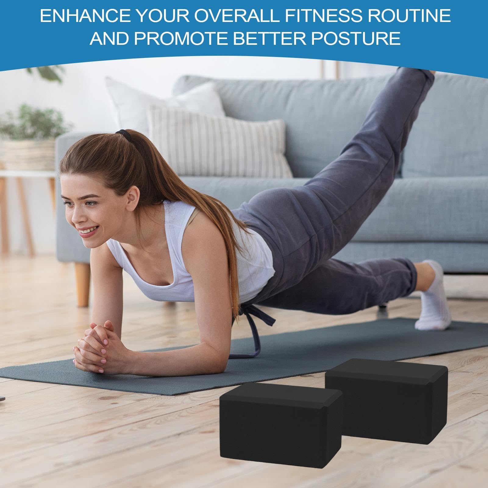Rrlihjgu Blocs De Yoga En Mousse EVA – Antidérapants, 23x15x7,5 Cm – Pour étirement, équilibre, Hot Yoga, Débutants