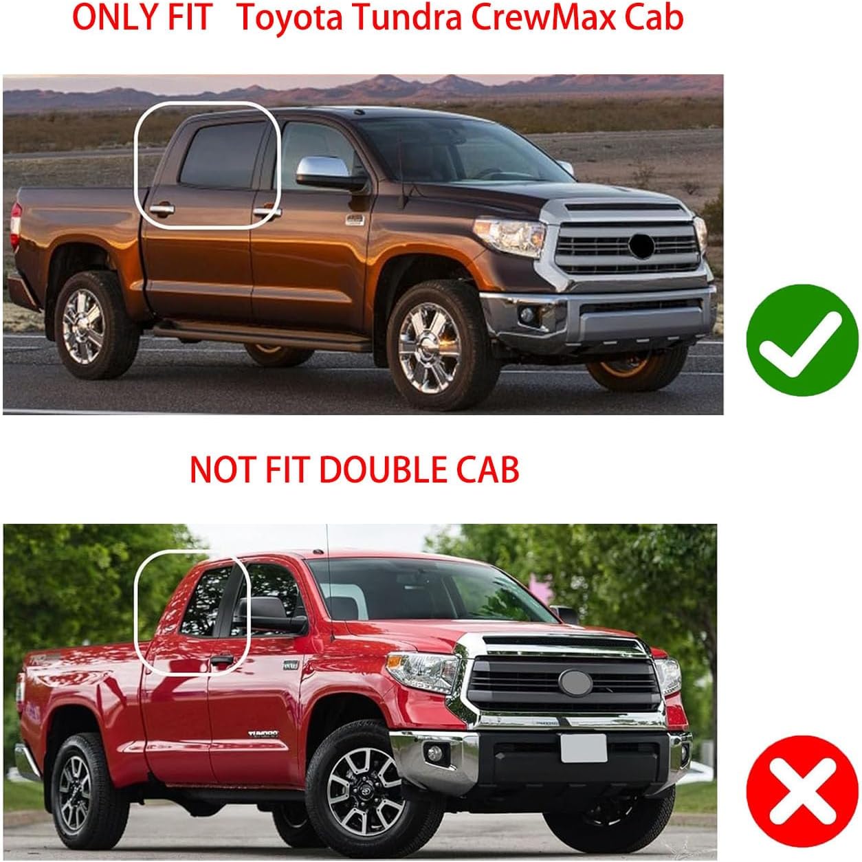 2Pcs Roof Drip Molding Weatherstrip Compatible with 2007-2021 Toyota Tundra CrewMax Cab Left & Right Side Roof Trim with Embedded Steel Wire Seals,Replace 75552-0C060 75551-0C060(Not Fit Double Cab)