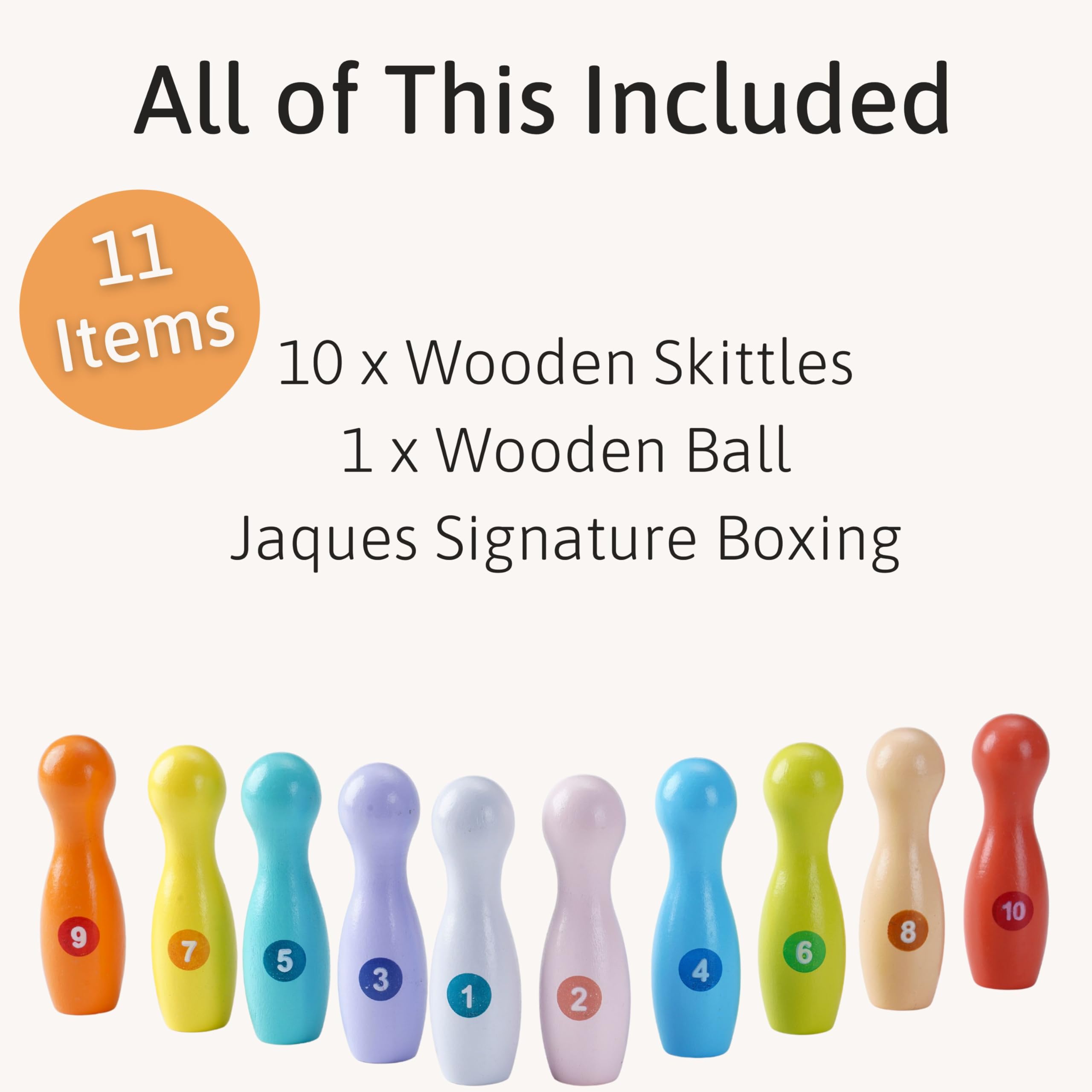 Jaques of London Wooden Skittles Game for Kids, Multicolored, 3 x 10 x 3 cm - Image 3