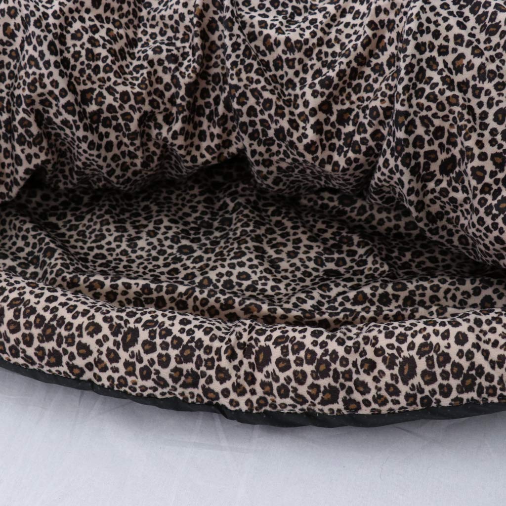 Faltbarer Katzentunnel Katze Tunnel Bett mit Ball, Katzenspielzeug Katzen Interaktives Spielzeug (Leopardmuster)