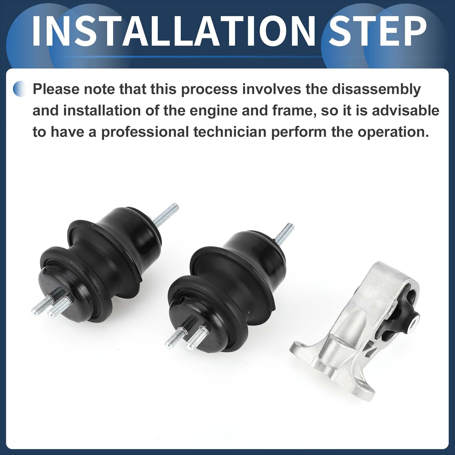 Engine Motor and Trans Mount Set, ENGINE MOUNTING SET No.41022AJ000/41022AG10A9E for Subaru Legacy 2010-2014 Black Silver Tone, 1 Set