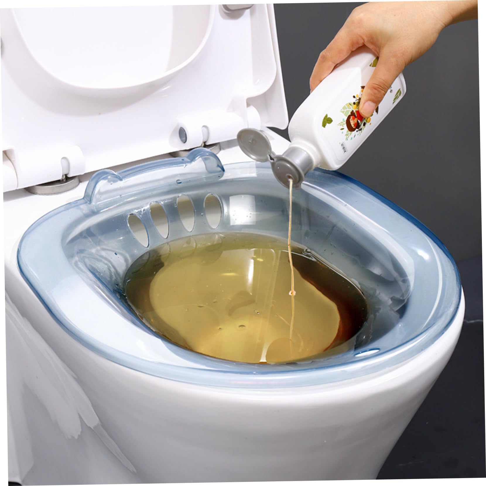 Baño para asiento de inodoro, cuidado posparto y hemorroides, asiento de vapor, lavabo plegable para remojo de sal de Epsom, bidé portátil resistente a la temperatura