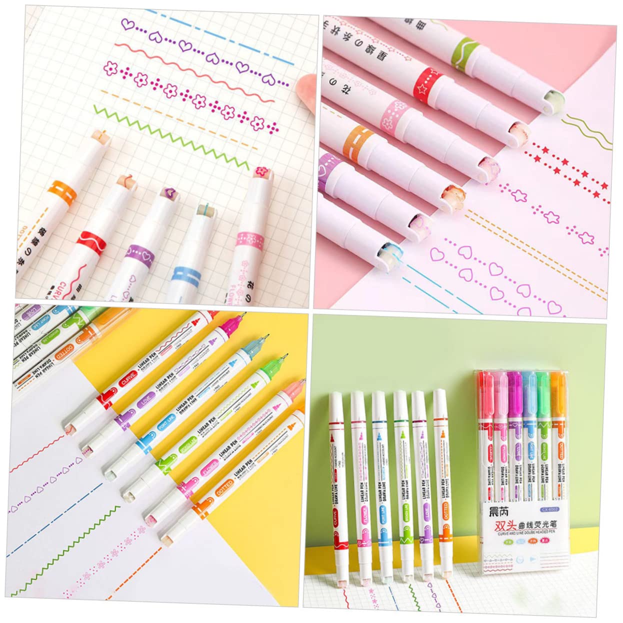 DOITOOL 4 Ensembles Stylos À Courbe Portable Pour Dessin Professionnel Marqueurs De Peinture Pour Maison Accessoires De Scrapbooking Et Projets Diy 8 Pièces * 4