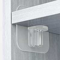Vista 6 de AccEncyc 12 clavijas de soporte para estantes sin perforaciones, autoadhesivas, clips para estantes sin taladro, soportes para estantes
