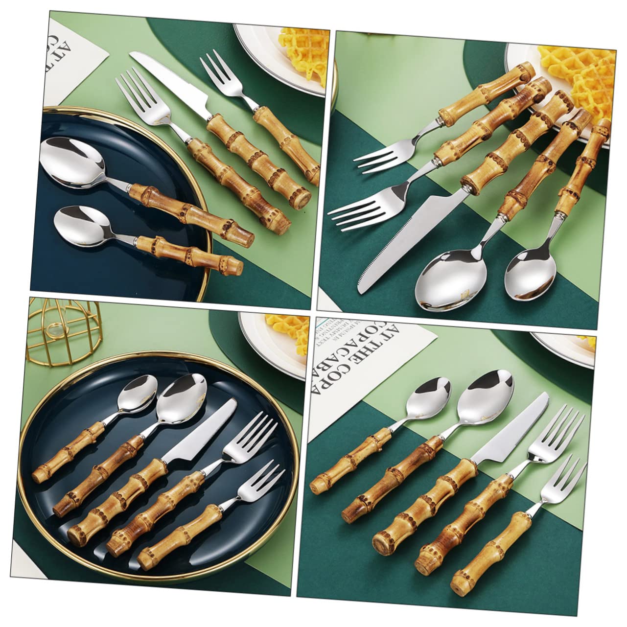 COLLBATH 3 Set Set di posate in da tavola cutlery set coltelli da tavola utensile kit taglierino cucchiaio taglia Acciaio inossidabile
