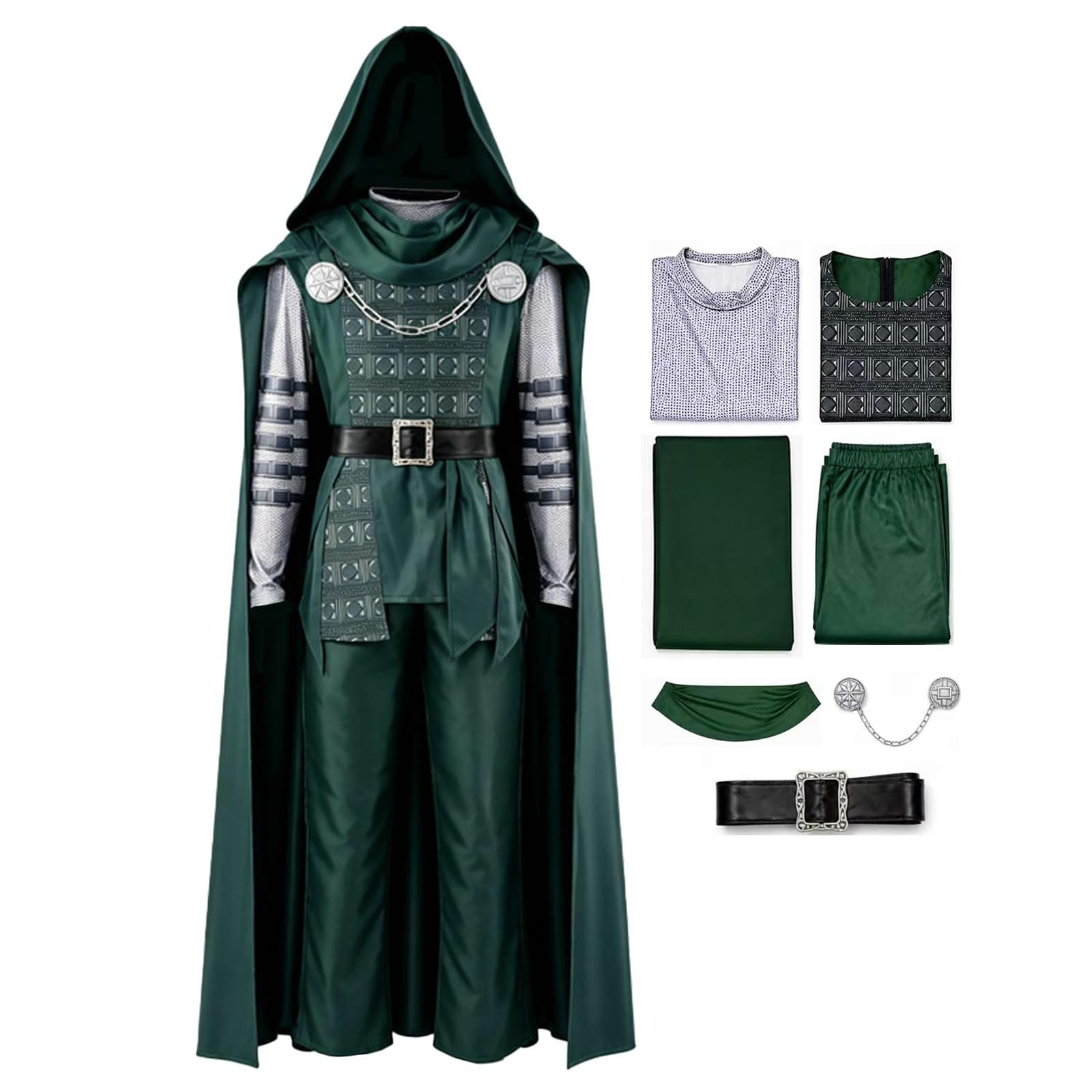 Waslary Dr Doom Costume Adult Men Villain Cosplay Halloween Full Set