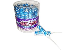 COLORSPLASH Lollipops Jar, Galactic Space Blue Raspberry Flavor