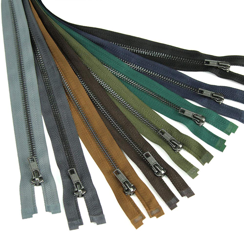 Size #5 Open End Zipper with Gunmetal Teeth, 28