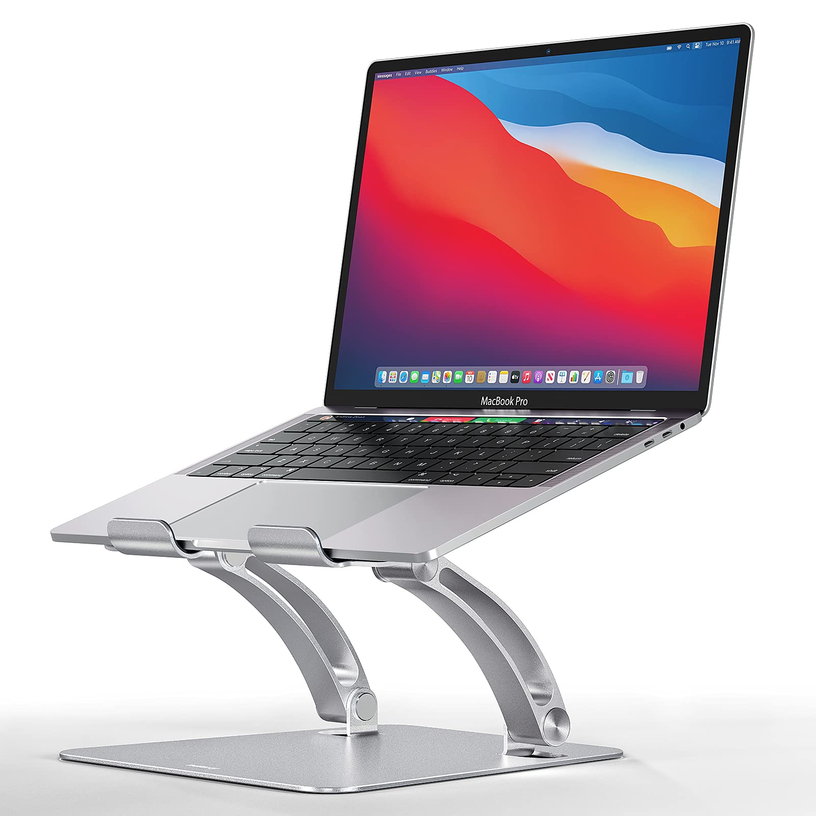 Adjustable Laptop Stand for Desk, Nulaxy Ergonomic Portable Laptop Stand Up to 10.6" with Heat-Vent , Laptop Riser Supports Upto 11Lbs, Compatible with MacBook Pro All Laptops 11-16"(Silver)