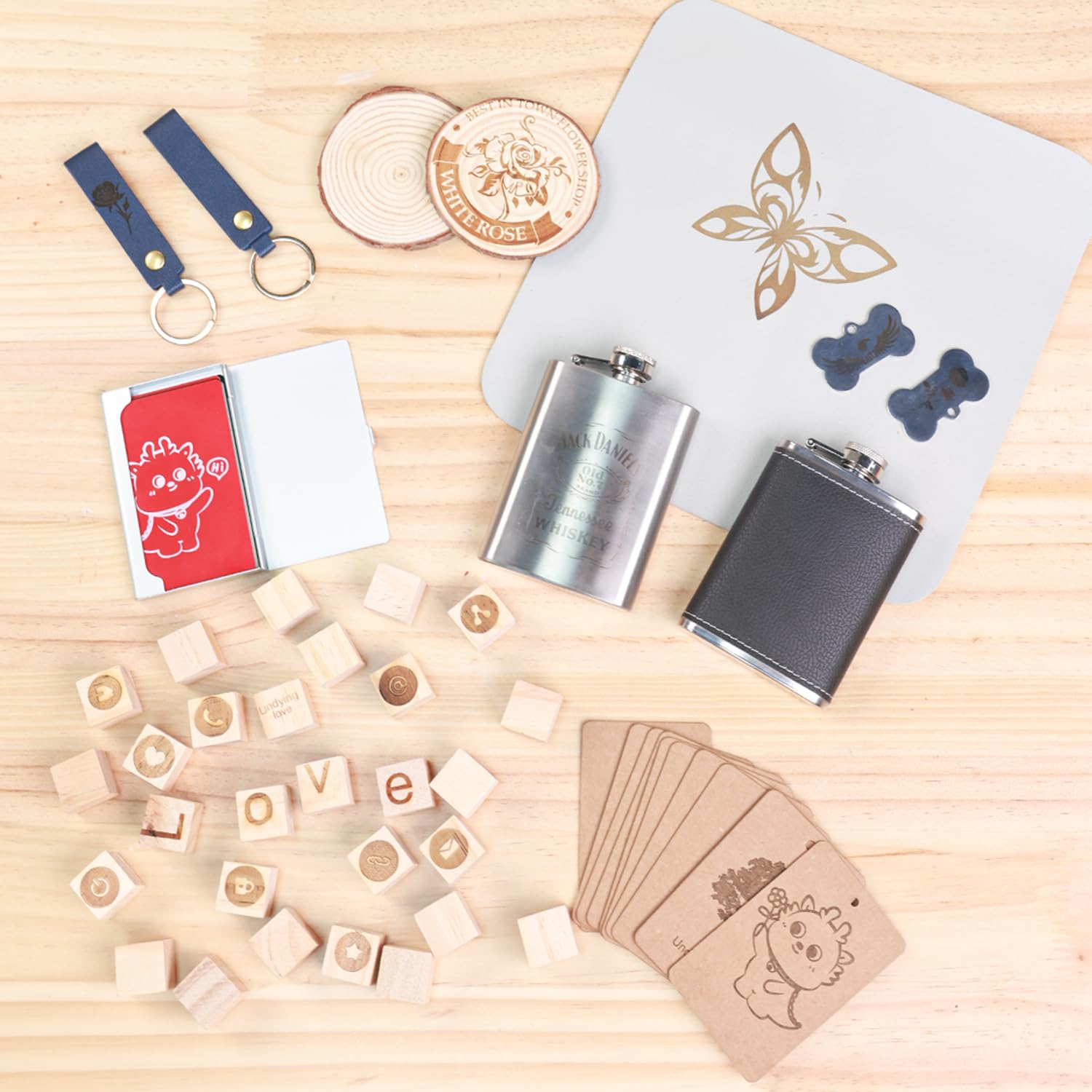 LONGER Laser Gravur Verbrauchsmaterial Set - 70-teiliges Starter Pack