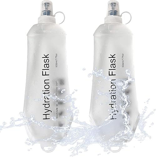 Miniatura 9 de J.CARP Botellas de agua para correr suaves de 8.5 fl oz, botella de hidratación plegable de TPU para correr, paquete de hidratación, ciclismo, Azul