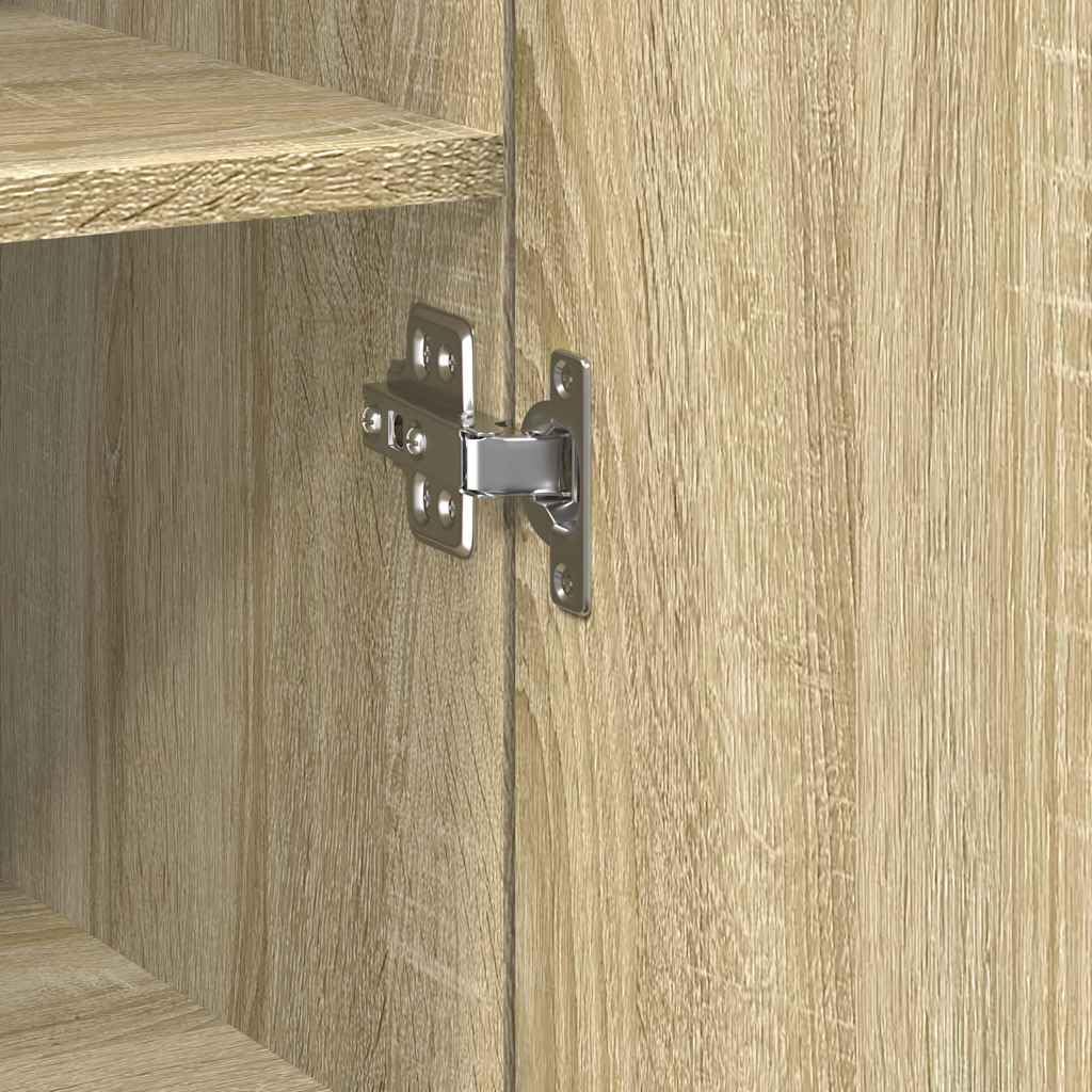 vidaXL Mobile Sottile Rovere Sonoma 30x42,5x225 cm in Truciolato, portaoggetti da Bagno, unità di conservazione