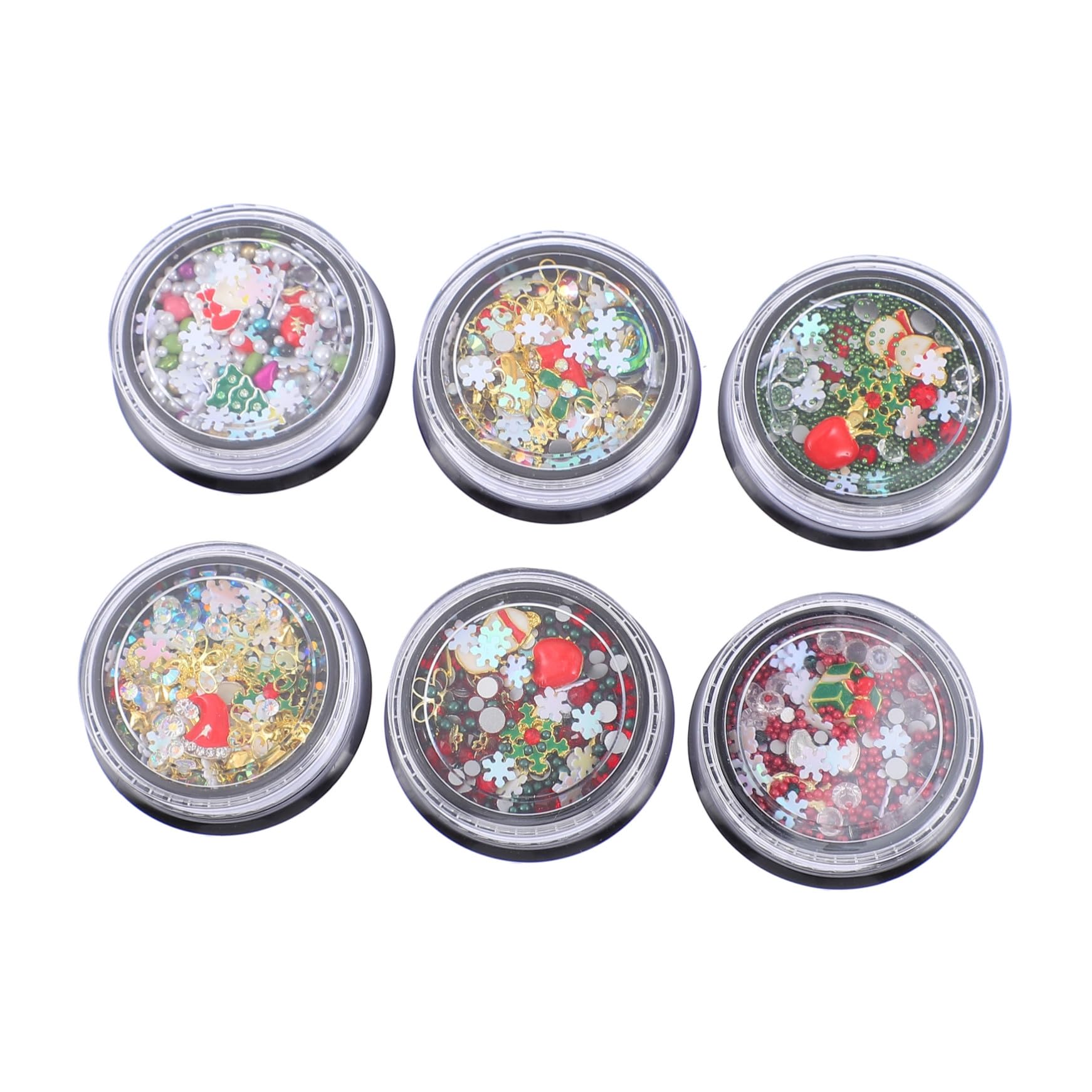 Healvian Boîtes De Charms De Noël Pour Nail Art Accessoires Manucure Créatifs Pour Décorations