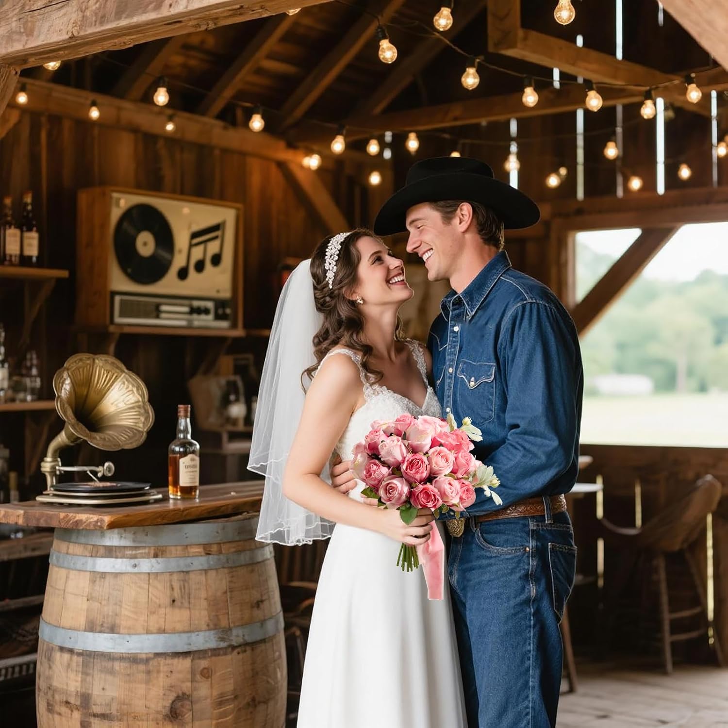 12 Pcs Deep Pink Roses Artificial Flowers -20" Silk Roses Bouquet,Fake Roses Long Stem for Arrangement Wedding Centerpiece Home Office Party Decor - Image 5