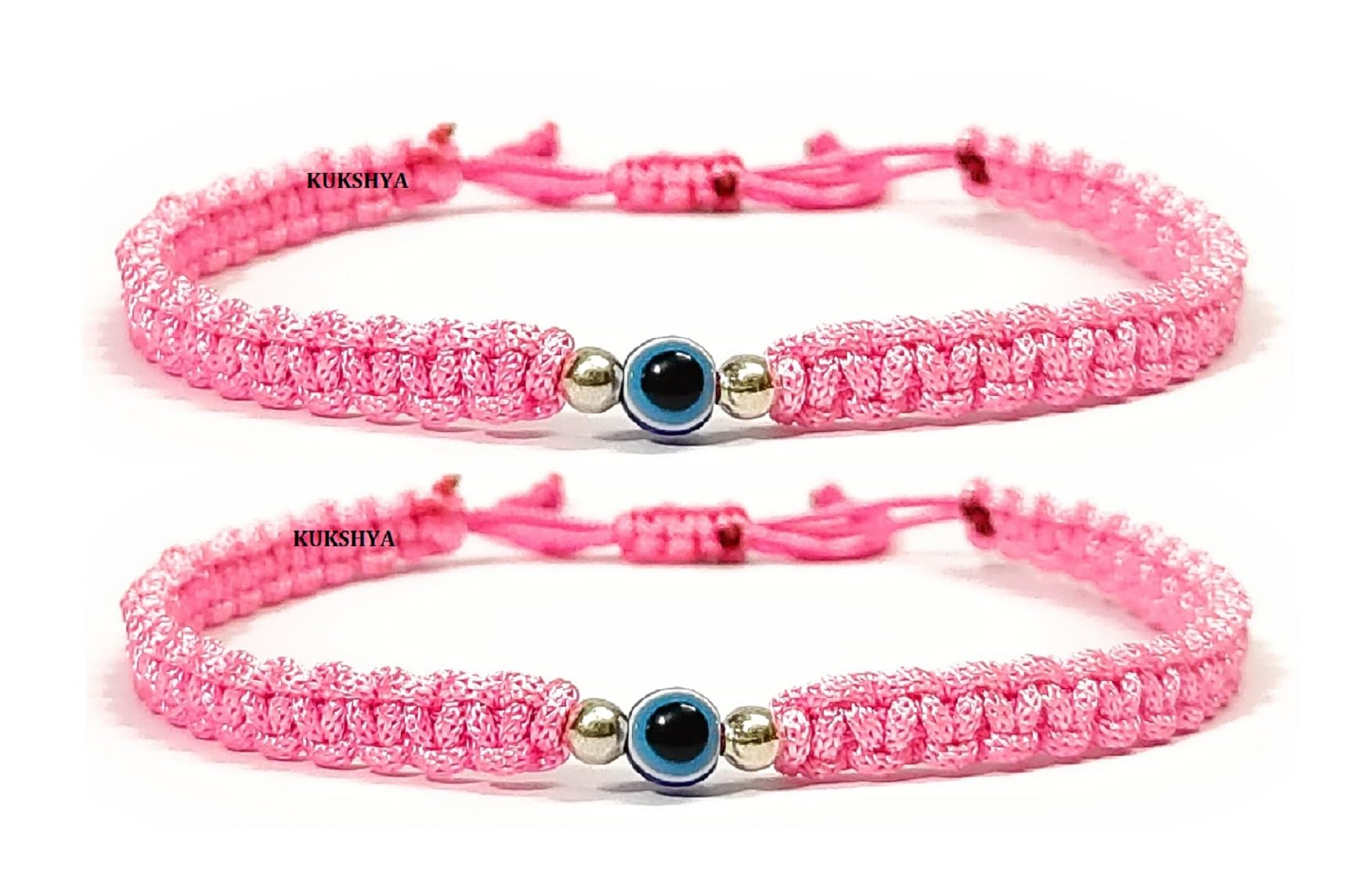 KUKSHYAJEWELLERS Exclusive 925 Sterling Silver 2 Ball + Evil Eye Charm Thread(Dhaga) Nazariya Anklet Adjustable| Nazar Battu | For Women & Girls 2 Piece