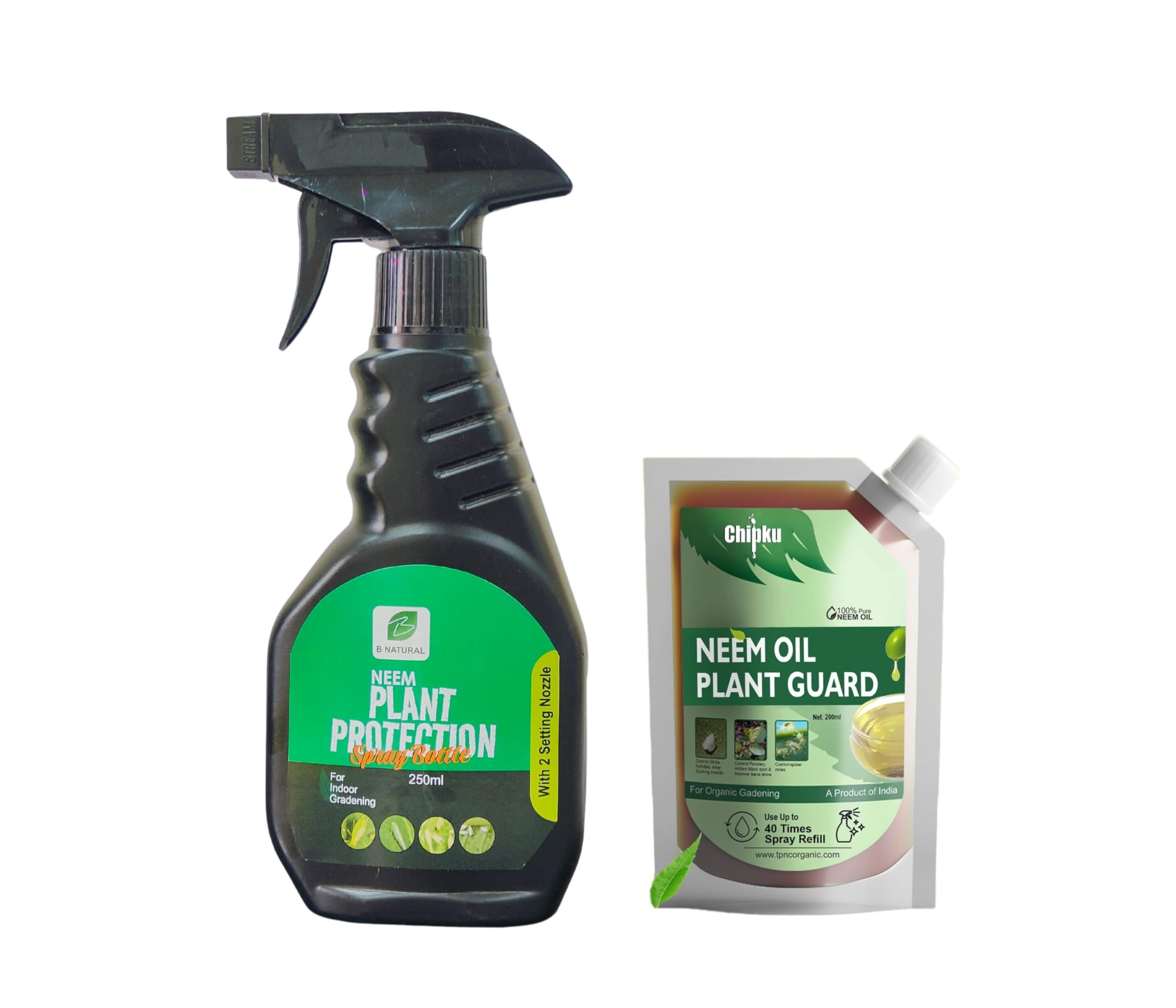 ChipkuPure Cold Pressed Water Soluble Neem Oil 200ml With Empty Spray Bottle Concentrate For Plants & Garden For Indoor And Outdoor Removes Aphids Fungus Thriphs For Making 40 Neem Spray Bottles