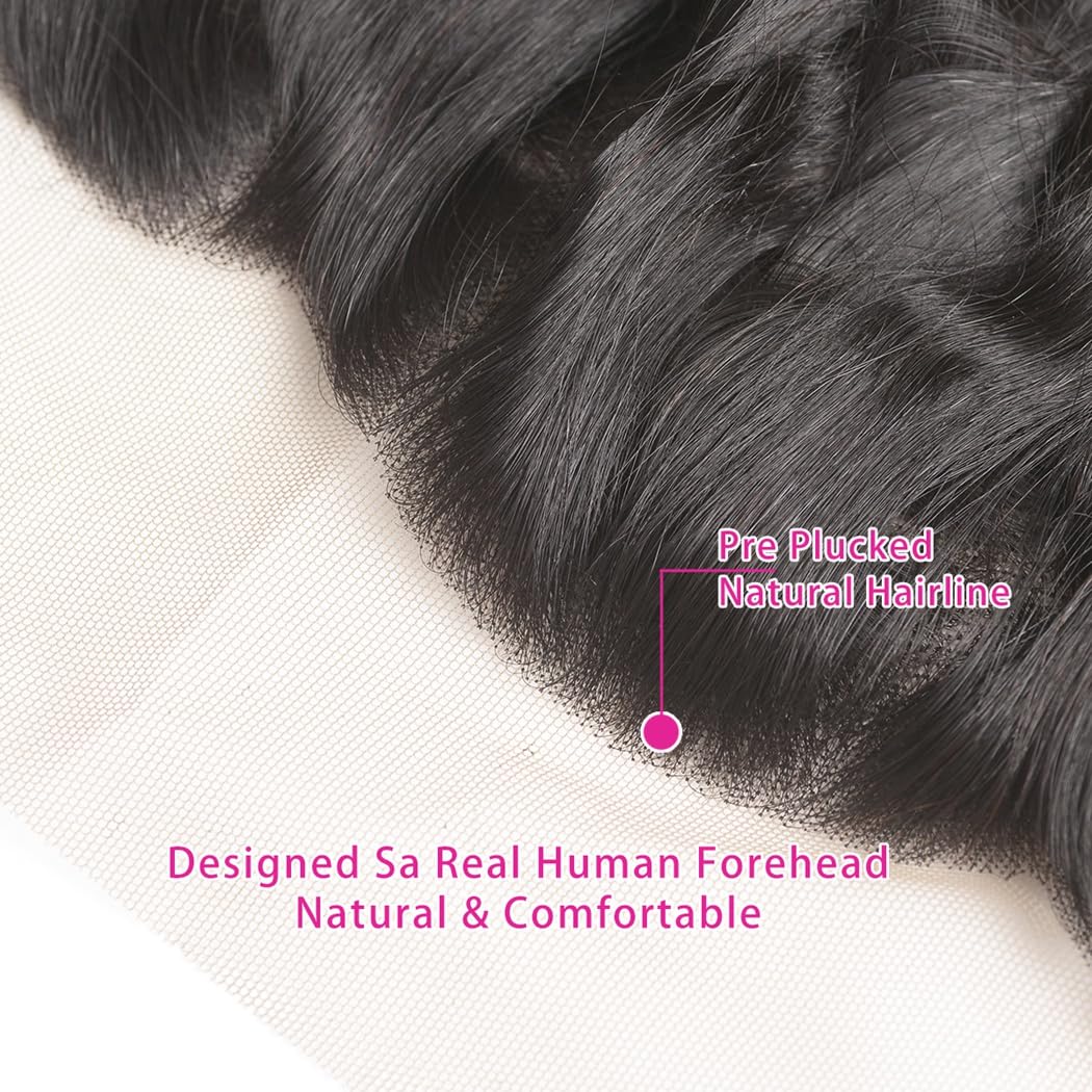 Odir 13x4 Lace Frontal Deep Wave Human Hair 180% Density Unprocessed 9A Deep Curly Virgin Hair 13x4 Ear to Ear Lace Closure Frontal with Baby Hair Natural Color 18 Inch