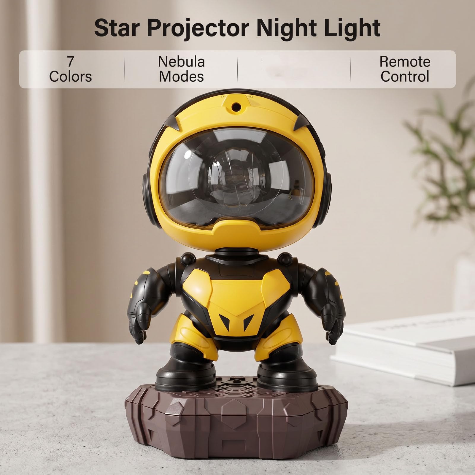 Generic Projektor Little Bee Nebula Lampka Nocna Wielokolorowa Dioda LED z Pilotem do Pokoju Dziecięcego i Romantycznych ustawień Nocnych Plastik 6,57x4,21x8,23 Cala