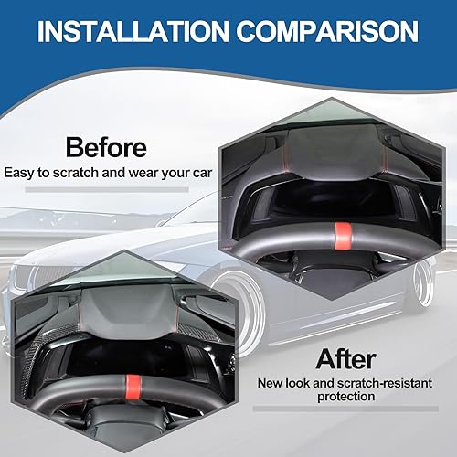 Miniatura 2 de Sekhyna Cubierta del panel del salpicadero de automóvil compatible con Chevrolet Corvette C8 2020-2025 de fibra de carbono real, 2 piezas, cubierta