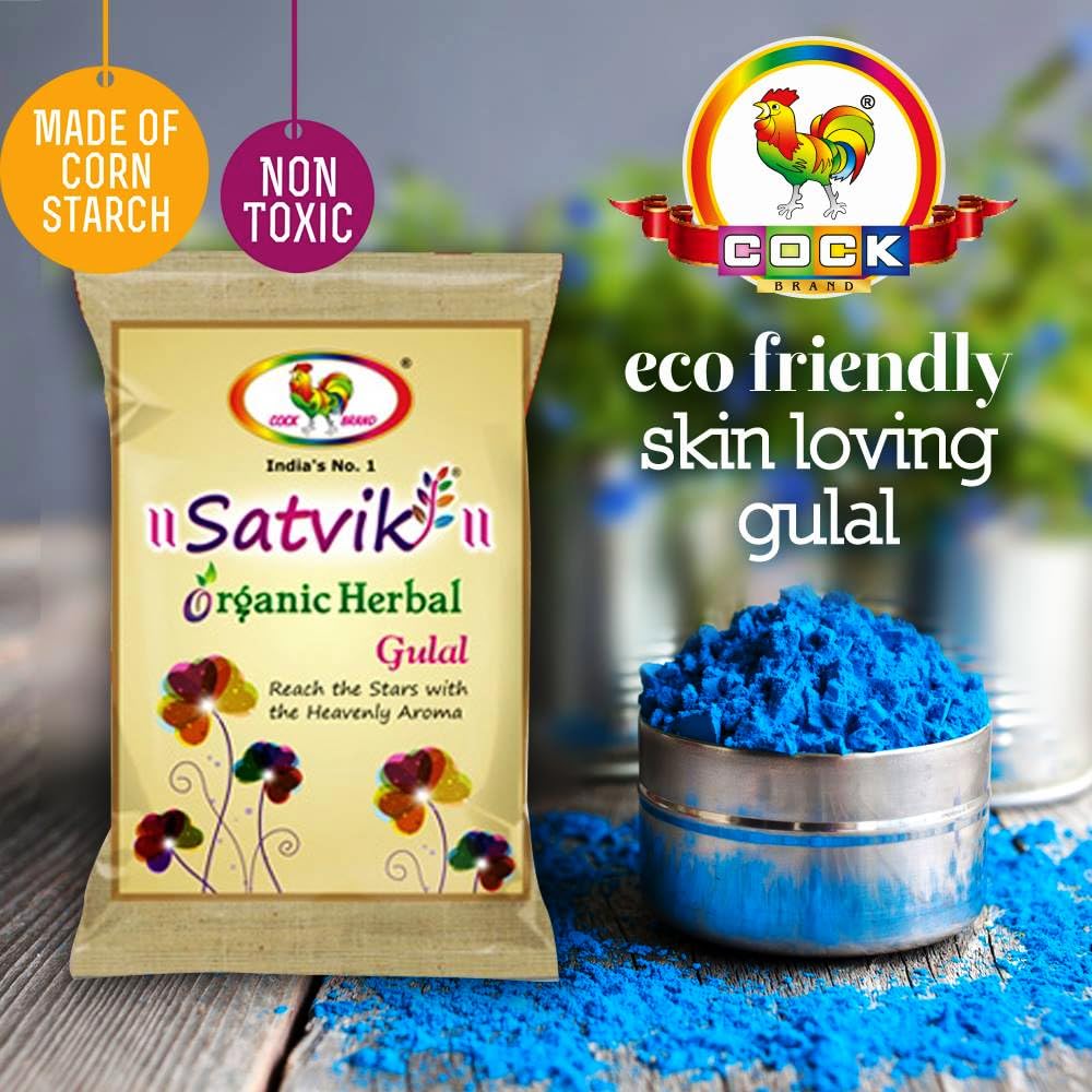Organic Herbal Gulal Holi Celebration Color Skin Safe Powder for Family, Friends Party Pack Of 5 Different Assorted Colours Gift Pack Each 70Grm