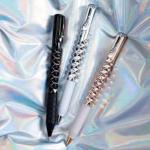 Geometric Metal Crinkle Pen, 2024 New Geometric Deformation Ballpoint Pen, Geometric Deformation Gel Pens, Geometric Diamond Deformation Gel Pen for School Home Office Supplies 3pcs