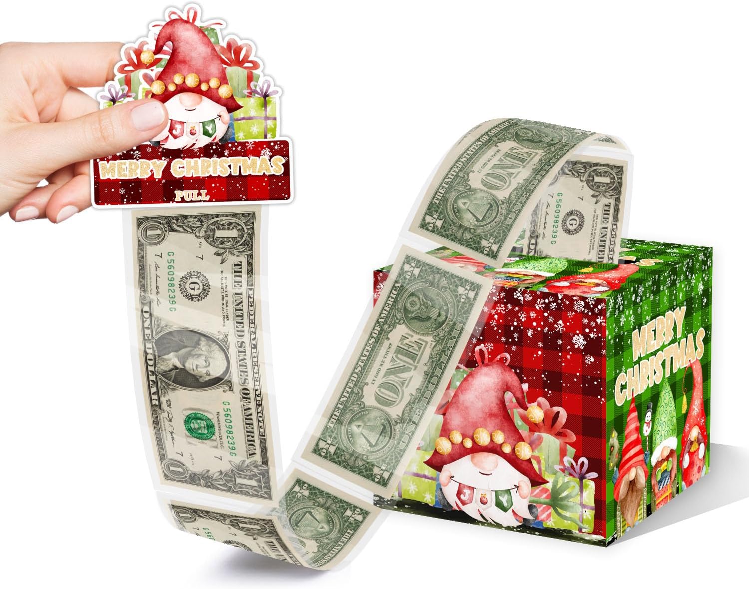 Christmas Money Box for Cash Surprise Box Explosion Merry Christmas Money Gift Ideas Party Santa Claus Dwarf Decor Included 35 Pcs Bags