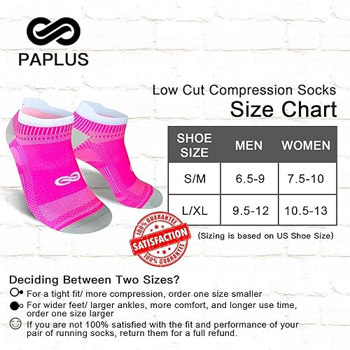 Miniatura 2 de PAPLUS Calcetines de compresión de tobillo para hombres y mujeres, 246 pares, calcetines de compresión de corte bajo con soporte para el tobillo