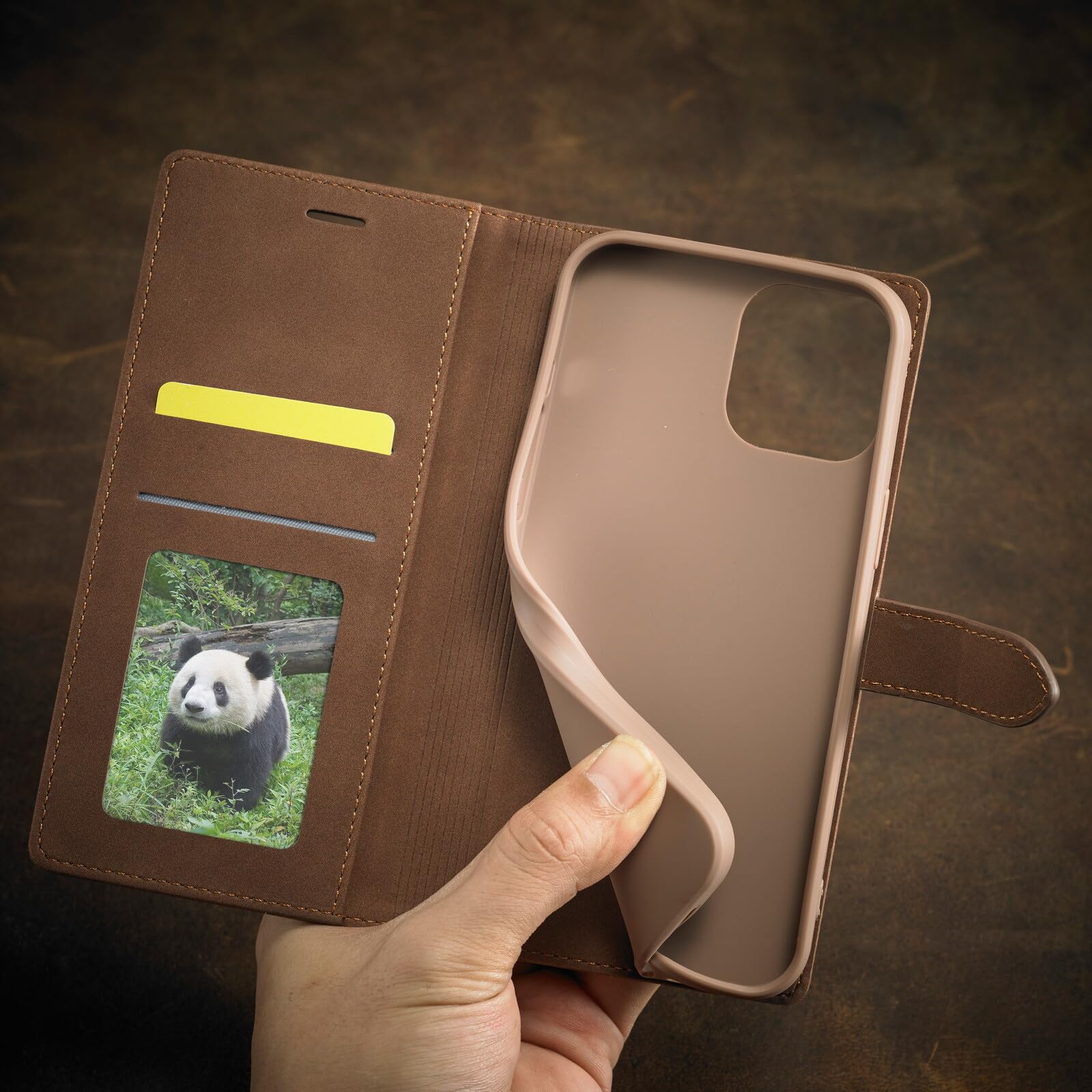 Generic etui kompatybilne z iPhone 16 PRO MAX (kolor: czarny) skórzany portfel magnetyczne etui z klapką z dodatkowym miejscem na karty