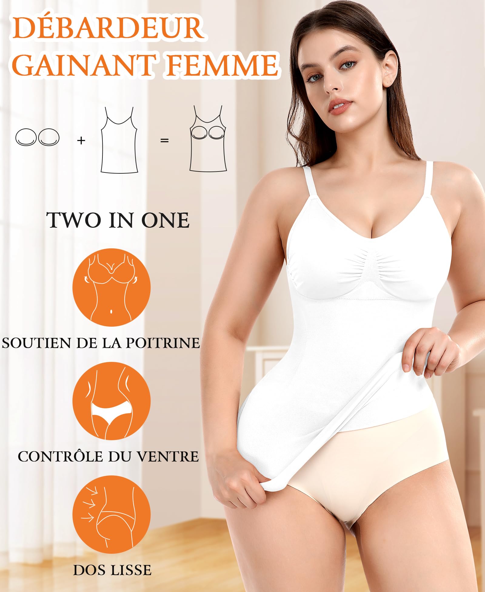 YARRCO Débardeur Gainant Femme Ventre Plat Body Shaper Tank Top