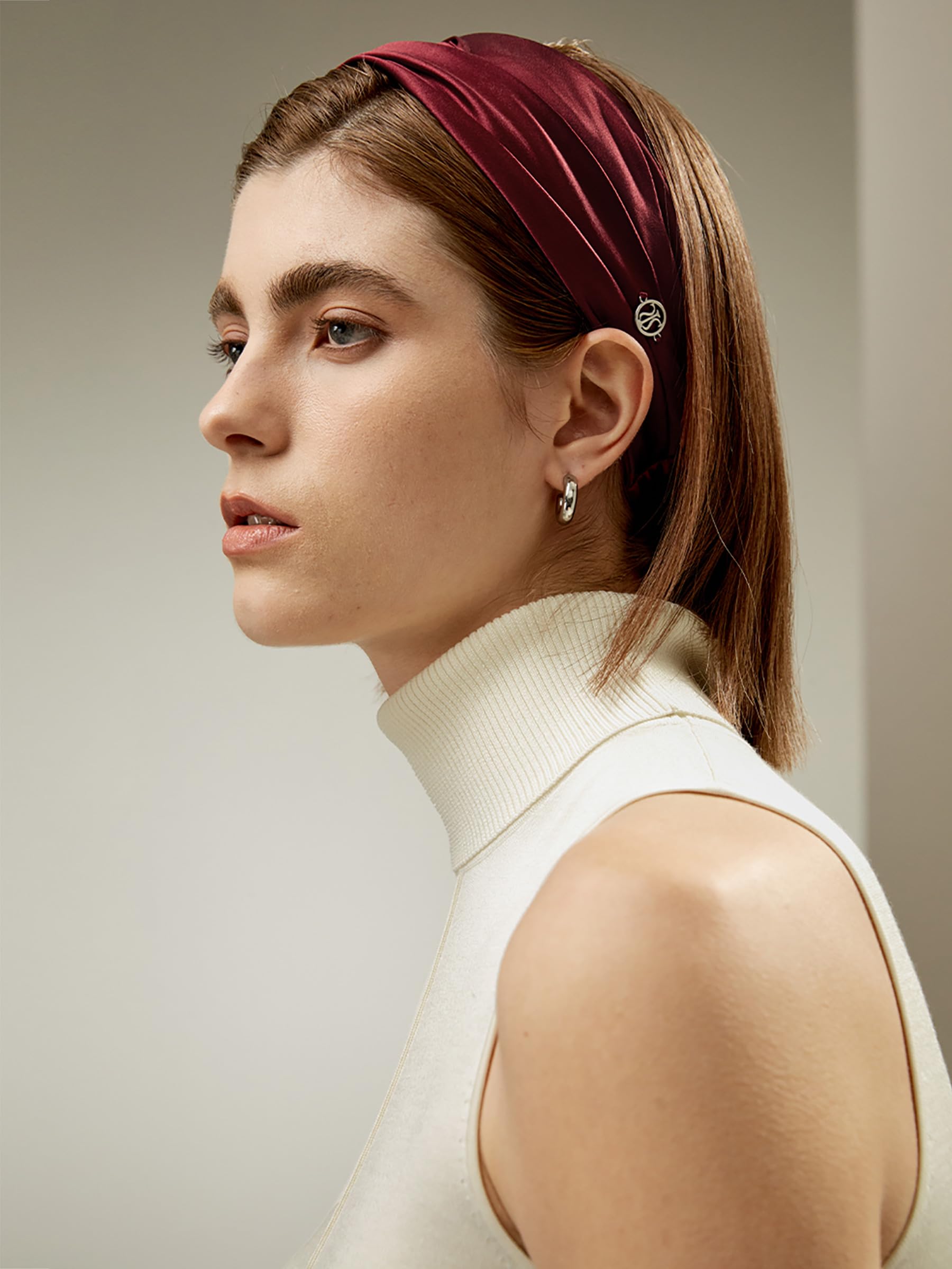 LILYSILK Damen Haargummi aus reiner Maulbeerseide verstellbar für feines starkes lockiges Haar langes und kurzes Haar Pflege elastisches Haarband für Makeup Yoga und Sport,Einheitsgröße