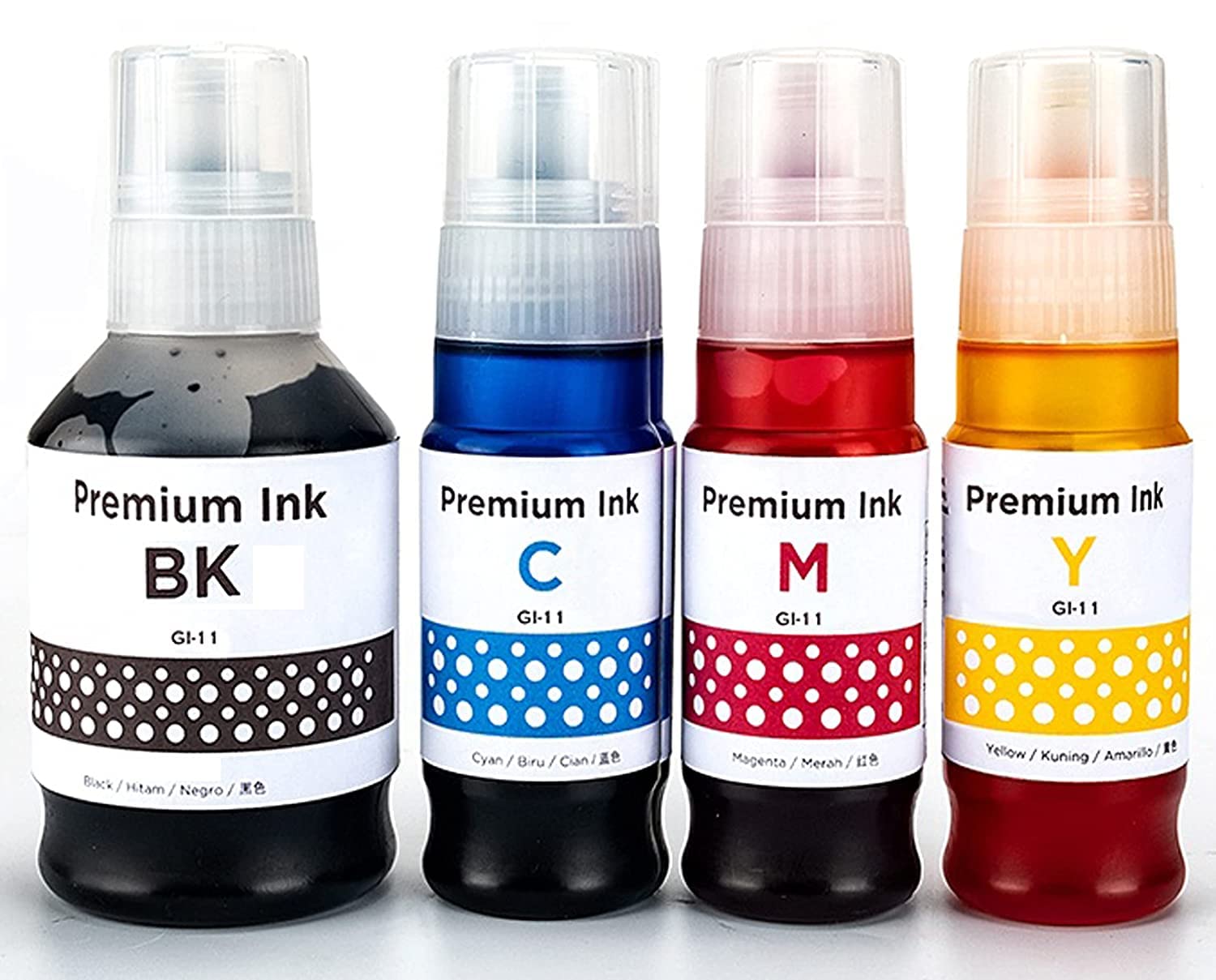 Trendvision GI-71 Combo Ink Bottle for USE in Pixma Printers G1020,G2020,G2021,G2060,G3020,G3021,G3060,G1520,G2520,G3520,G2560,G3560,G1220,G2260,G3260 Printers-Black (135ML) Color (70ML Each)