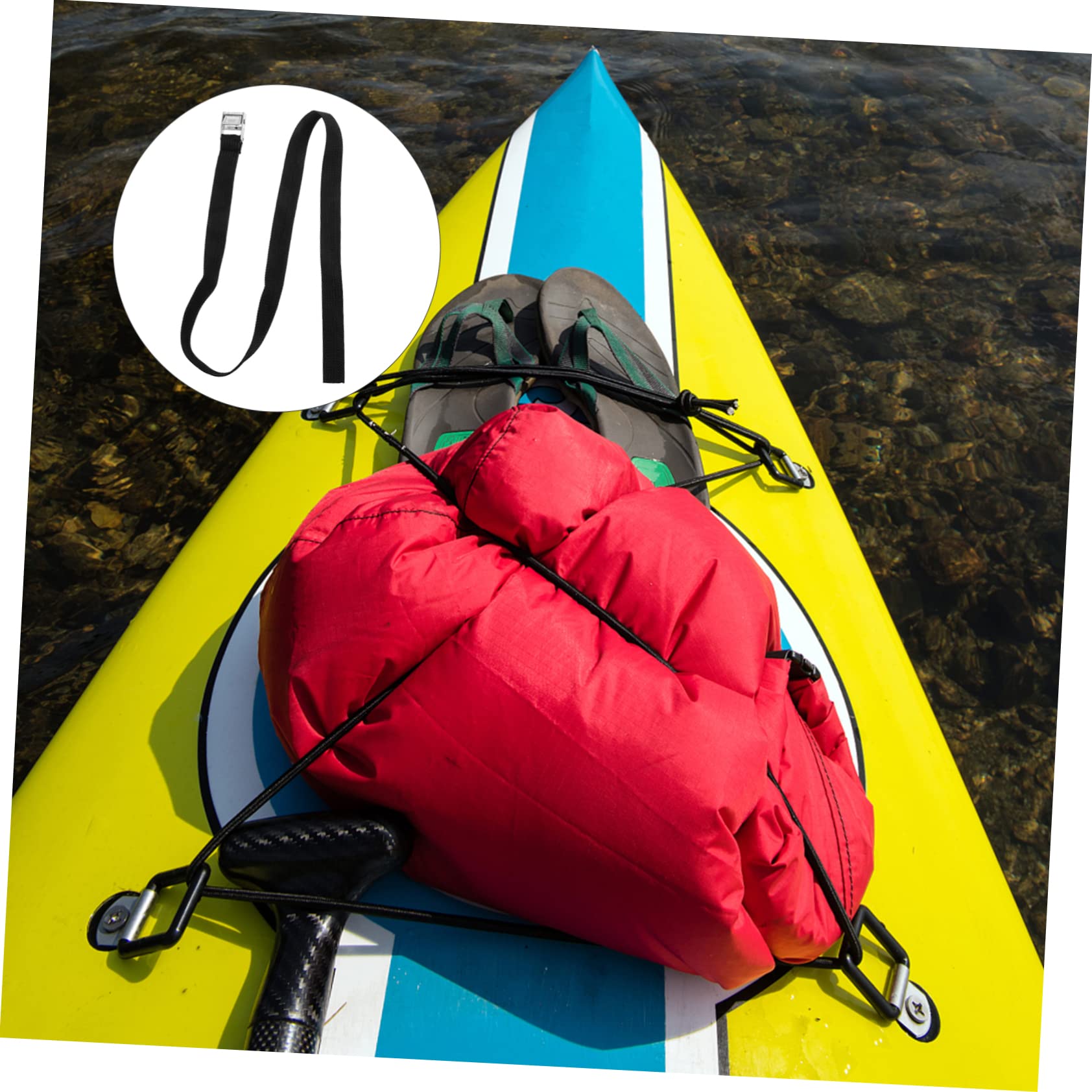 ARTSEWPLY 2pcs Tie Down Straps for Luggage Packing Travel Bundling Belt for Outdoor Surfboard Kayaking and Cargo Fixation Easy to Use and Store Compact