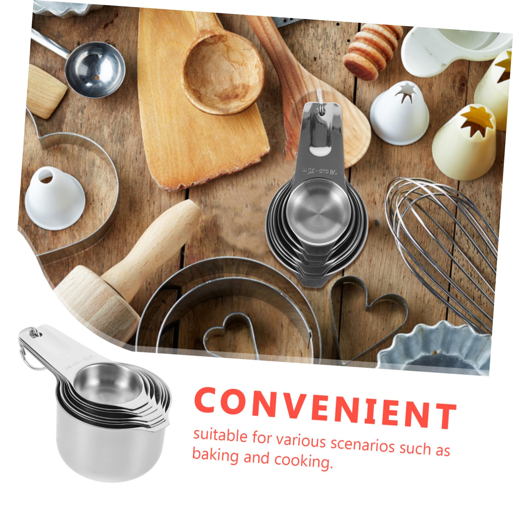 LABRIMP Ensemble de Tasses à Mesurer Facile à Ranger en Acier Inoxydable avec Design Empilable Élégant 30ml à 240ml Cuisine et Pâtisserie