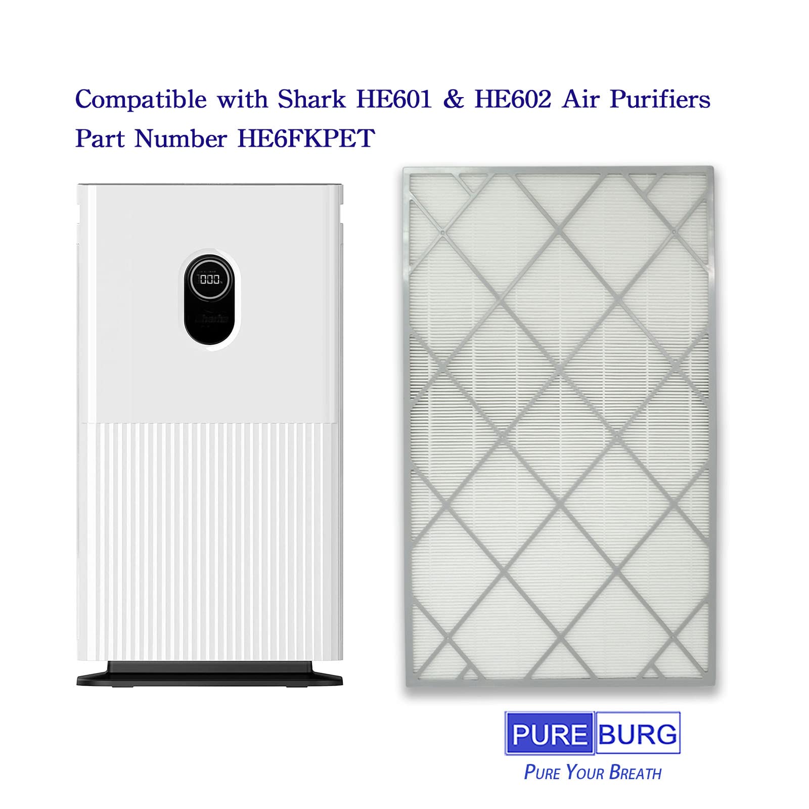 PUREBURG Replacement Filter Compatible with TaoTronics TT-AP007 Air Purifier,2-Pack H13 HEPA Activated Carbon 2-in-1 4-Stage Filtration Air Clean Dust VOCs