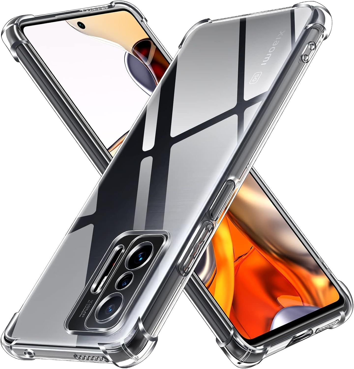 iVoler Cover per Xiaomi 11T 5G / Xiaomi 11T Pro 5G, Custodia Trasparente per Assorbimento Degli Urti con Paraurti in TPU Morbido, Sottile Morbida in Silicone TPU Protettiva Case